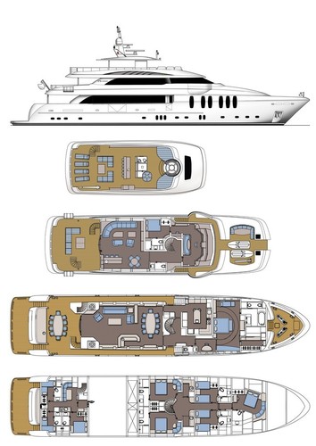 Horizon P136- profile+GA © Horizon Yachts www.horizonyacht.com